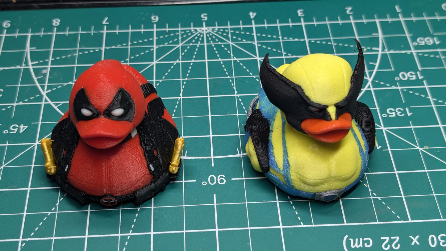 Deadpool & Wolverine 3D Printed Ducks – A Heroic Twist on "Rubber" Duckies!