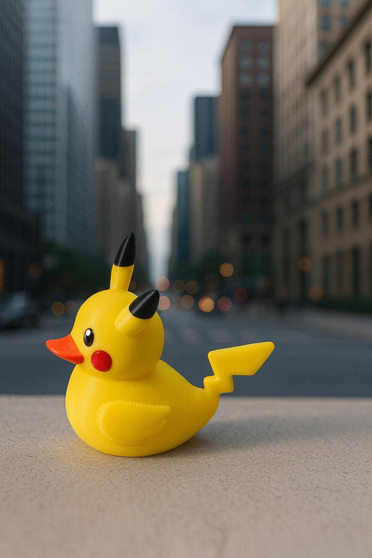 Pikachu-Inspired Rubber Ducky | 3D Printed Cute Duck Toy | Geeky Desk Decor or Gift